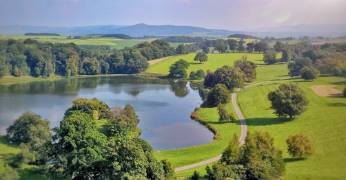 The Coniston Hotel overhead view
